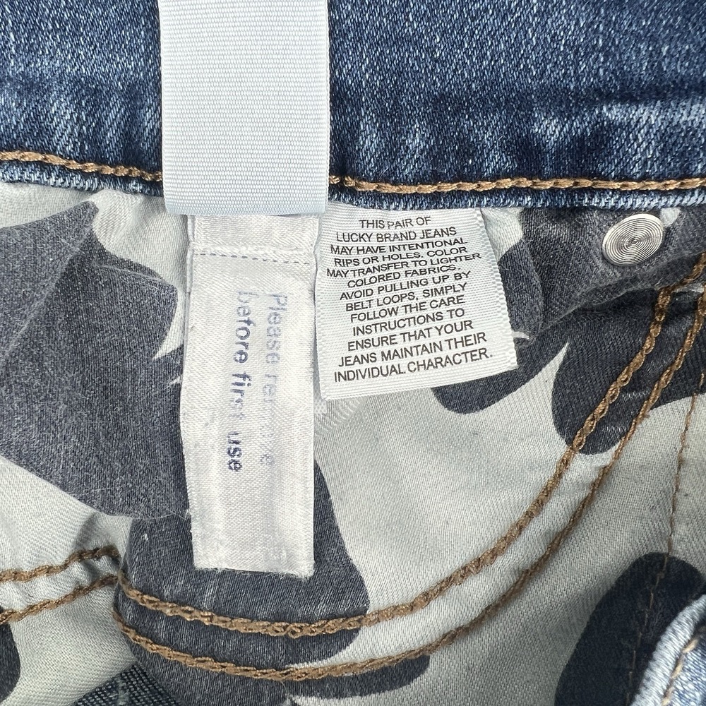 Lucky Brand Brooke Legging Jeans Women 8/29 Blue Skinny Distressed Raw Hem - Picture 7 of 11
